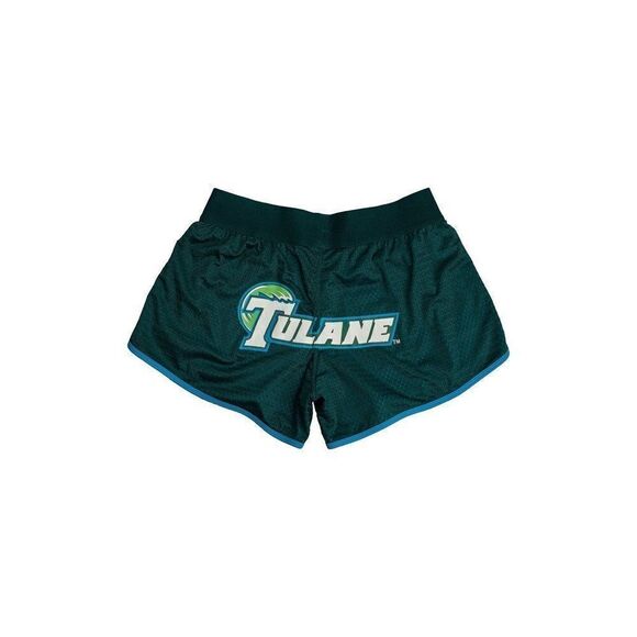 Tulane University Logo Green Wave 2 pc set Top & Shorts Lg Black Mesh - Picture 2 of 6